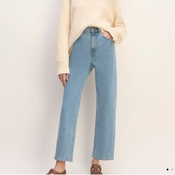 Everlane Denim - 184. EVERLANE NWT Way High Denim Jean Organic Cotton Light Indigo Blue Sz 35 reg